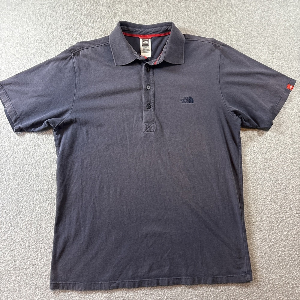 North Face Men's Sz M Blue Polo Shirt 100% Cotton Preppy Golf Outdoors